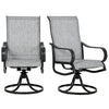 2-Piece Swivel Patio Dining Chairs, 360° Swivel Rocking Outdoor Chairs with Curved Armrests, Breathable Mesh Seat & S Shape Backrest for Yard, Lawn, Porch