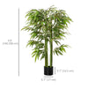 4.6FT Artificial Bamboo Tree Faux Decorative Plant in Nursery Pot for Indoor Décor