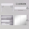 Wall Mount Mirrored Medicine Cabinet, Bathroom Mirror Cabinet with Adjustable Shelf, Double Soft Closing Doors, Light Lilac