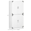 Farmhouse Kitchen Pantry Storage Cabinet with 4 Doors, Kitchen Cabinet with Shelves, White