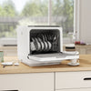Countertop Dishwasher with Built-in 6L Water Tank, 5 Wash Programs, Touch Control, LED Display, Dual Water Supply, White
