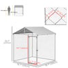 6.6' x 6.6' x 7.8' Outdoor Dog Kennel Heavy Duty Galvanized Steel Chain Link with UV-resistant Roof