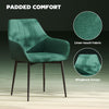 Dining Chairs Set of 2, Upholstered Linen Fabric Accent Chairs with Metal Legs, Light Grey