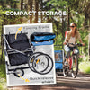 2-in-1 Bike Trailer for Kids, Foldable 2-Seat Baby Stroller with 5-Point Harness, Rubber Wheels, Storage Bag, Blue