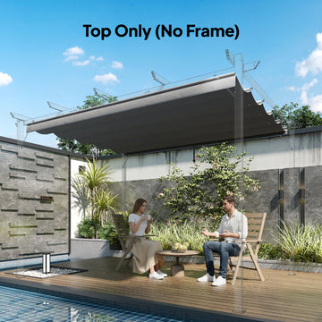 8.5' x 11.5' Retractable Pergola Canopy Replacement, Fit 10' x 13' Frame, Pergola Cover Replacement Top Only, Light Grey
