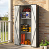 Outdoor Storage Shed with Adjustable Shelves Metal Garden Shed with Double Doors for Patio Balcony Garage