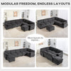 Modular Sectional Sofa, Oversized U-Shaped Couch with Spring Cushion, Corduroy Sofa for Living Room, Charcoal Grey