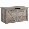 31.5 Inches Storage Chest, Storage Trunk with Safety Hinge for Living Room, Grey Wood Grain
