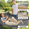 Outdoor Hammock Padded Camping Hammock with Pillow & Spreader Bars 200 x 140 cm Grey