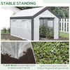 6.6' x 10' x 7' Heavy Duty Walk-In Greenhouse Vegetable Seed Growth Tent Outdoor Plant Growing Tunnel Warm House Flower Shed Backyard, White, Grey