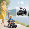 Qaba Licensed Mercedes-Benz Push Car for Toddlers, 2-in-1 Sliding Walking Car with Push Handle, Horn, Guardrail, Black