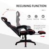 Chaise de gaming ergonomique style course avec repose-pieds, appuie-tête, siège pivotant inclinable à dossier haut et hauteur réglable, noir et rouge