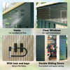 6.5x4FT Galvanised Metal Shed with Foundation Kit, Lockable Garden Tool Storage House with Sliding Doors, Vents