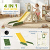 Qaba Foldable 4 in 1 Toddler Slide with Climber, Basketball Hoop, Storage Space and Basketball for Ages 1-3 Years, Cream
