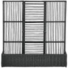 Raised Garden Bed with Lattice Trellis, Rattan Outdoor Planter with Storage for Garden, Patio, Balcony, Black