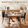 Dining Chairs Upholstered Kitchen Chairs Set of 2 with Steel Legs and Padded Seat for Dining Room, Kitchen, Black