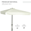 7.5ft Half Umbrella Semi Patio Parasol with Crank Handle, Top Vent for Garden, Balcony- NO BASE INCLUDED, Cream