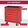 Rolling Tool Chest, 7-Drawer Lockable Tool Cabinet with 4 Wheels, Handle, Toolbox Storage Organizer for Garage, Workshop, Repair Shop