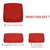 Outdoor 14pc Patio Rattan Sofa Set Cushion Polyester Cover Replacement Set - No Cushion Included Red