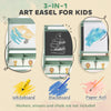 Qaba Art Easel for Kids, Double-Sided Whiteboard & Chalkboard with Paper Roll, 2 Storage Boxes, Gift for Boys, Girls, Green