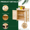 Wood Garden Shed, Compact Outdoor Storage Cabinet Potting Shed with Inner Shelf and Double Doors for Backyard, Natural