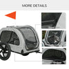 Dog Bike Trailer with Mesh Windows, Safety Leash, Safety Flag, Doors, for Small Medium Dogs Travel, Light Grey