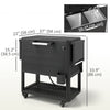 104 Quart Large Capacity Outdoor Cooler Cart, Patio Rolling Ice Chest with Bottle Opener Shelves Wheels, Black