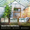 16' x 8' Aluminum Polycarbonate Greenhouse Walk-in Garden Greenhouse Kit with Adjustable Roof Vent, Rain Gutter and Sliding Door for Winter, Green