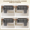 Sectional Sofa, L Shaped Couch, with Changeable Chaise or Ottoman