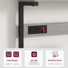 Kitchen Baker's Rack with Power Outlet, Coffee Bar Station with Adjustable Shelves and Hooks, Distressed Grey