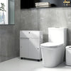 Bathroom Storage Cabinet, Bathroom Cabinet with 4 Rolling Wheels and Paper Holes, 20.5