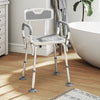 Adjustable Shower Chair with Arms Back and Padded Seat, Light Grey