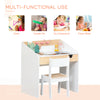 Qaba 2 Pieces Kids Desk and Chair Set with Storage Pull-Out Drawer for 6-10 Years, Writing, Reading, Drawing