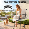 Outdoor Bar Stools Set of 2, 360° Swivel Bar Height Chairs, 26.8