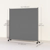 Indoor Room Divider with Castor Wheels, Rolling Privacy Screen for Home Office Bedroom, 6ft Tall
