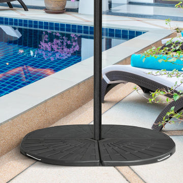 2-Piece Umbrella Weights for Cantilever Parasols with Handles, Heavy Duty Parasol Base Weights for Cross Base, Black
