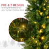 6' Pre Lit Artificial Pencil Christmas Trees, Xmas Tree with Realistic Branches and Warm White LED Lights, Green