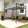 10x7ft Pergola with Retractable Roof Outdoor Patio Sun Shelter Garden Grape Tent Water-resistant Yard Shade
