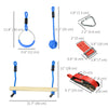 Ninja Slackline Set, 30-Piece, 10m Rope with Obstacles, Climbing Frame, Playset Equipment for Children Aged 3-6