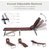 Adjustable Outdoor Lounge Chair, Garden Folding Chaise Lounge with Face Hole Reclining Tanning Chair Seat, Folding Camping Beach Lounging Bed w/ Support Pillow, Brown
