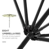 10' x 8' Round Market Umbrella, Patio Umbrella, Outdoor Parasol with Crank Handle, Tilt for Garden, Bench, Lawn, Beige