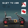 Pedal Go Kart w/ Adjustable Seat, Rubber Wheels Shock Absorb, Red