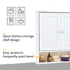 Medicine Cabinet, Wall-Mounted Bathroom Mirror Cabinet with Double Doors, Open Shelf, and Adjustable Shelf, Modern Bathroom Wall Cabinet, White