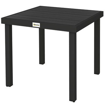 Patio Dining Table for 4, Square Aluminum Outdoor Table for Garden Lawn Backyard, Black