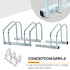 3-Bike Bicycle Floor Parking Rack Cycling Storage Stand Ground Mount Garage Organizer for Indoor and Outdoor Use