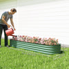 7.9 x 2 x 1ft Galvanized Raised Garden Bed Kit, Metal Planter Box with Safety Edging, Green