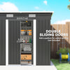7'x 4' Metal Patio Storage Shed Garden Lockable Shed Tool Utility Storage Unit, Black