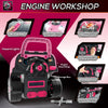 Qaba Mechanic Kids Truck Engine Toy Set, Car Service Play Set, Pink