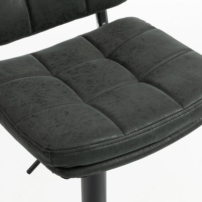 Bar Stools Set of 2, Swivel Counter Height Barstools with Adjustable Height, Back and Footrest, PU Leather Bar Chairs