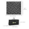 Reversible Outdoor Rug Waterproof Plastic Straw RV Rug with Carry Bag, 8' x 10', Black and Grey Geometric